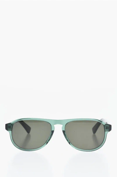 Bottega Veneta Solid Color Aviator Sunglasses In Green