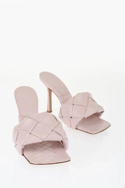 Bottega Veneta Solid Color Braided Leather Sandals 11cm In Pink