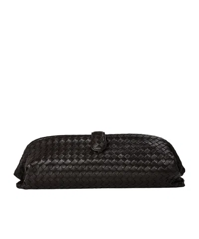 Bottega Veneta Solid Color Clutch In Black