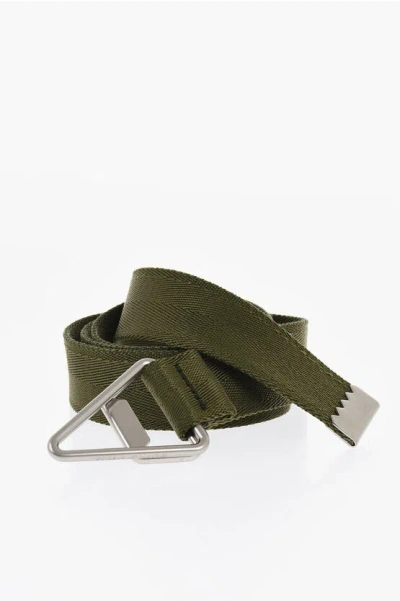 Bottega Veneta Solid Color Fabric Belt 30mm In Green
