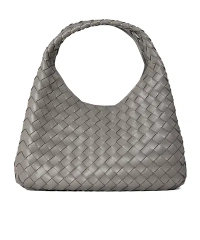 Bottega Veneta Solid Color Handbag In Gray