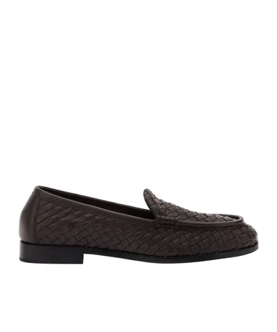 Bottega Veneta Solid Color Loafer In Brown
