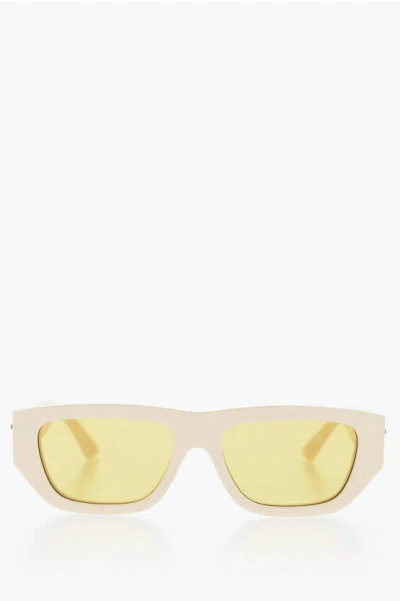 Bottega Veneta Rectangular Sunglasses In White
