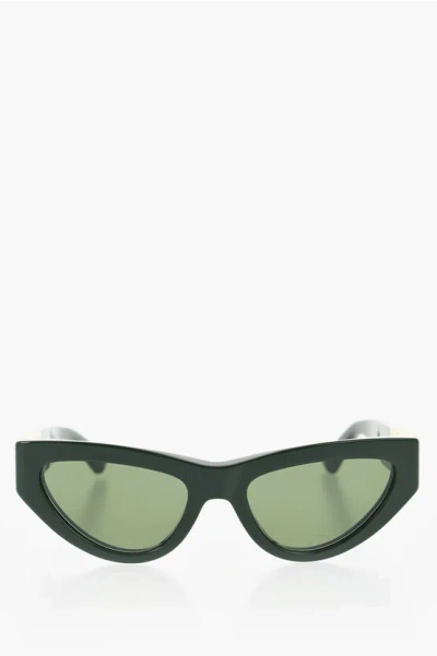 Bottega Veneta Green New Triangle Cat-eye Sunglasses