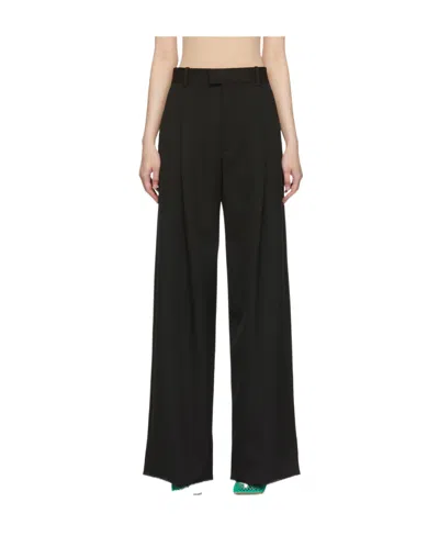 Bottega Veneta Solid Color Wide-legged Casual Pants In Black