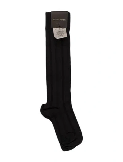 Pre-owned Bottega Veneta Solid Knee Socks  W/tags In Black