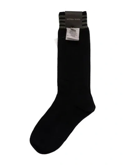 Pre-owned Bottega Veneta Solid Sponge Socks W/tags In Black