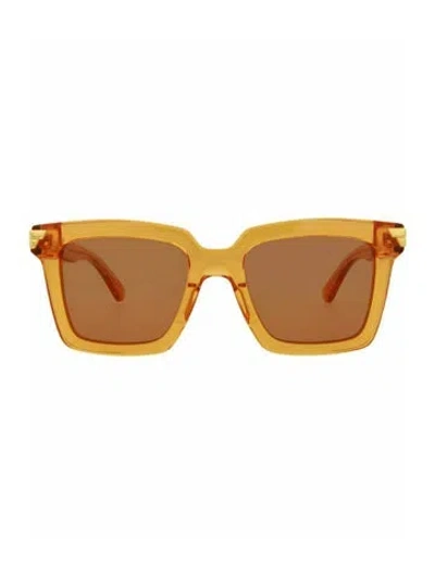 Pre-owned Bottega Veneta Solid Sunglasses W/ Tags In Orange