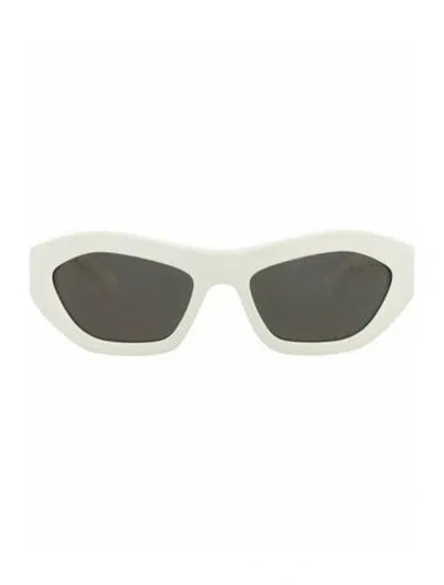 Pre-owned Bottega Veneta Solid Sunglasses W/ Tags In White