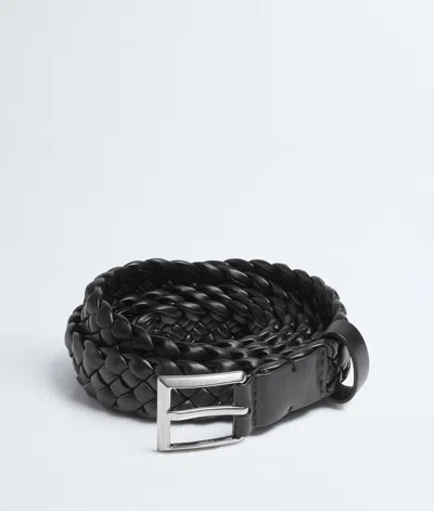 Bottega Veneta Metal Buckle Belt In Black
