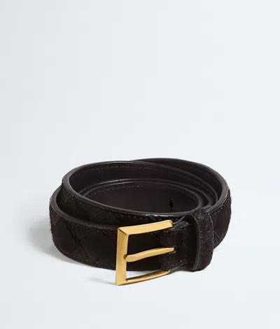 Bottega Veneta Solo Belt In Dark Bison