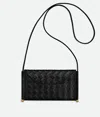 Bottega Veneta Solstice Horizontal Phone Pouch In 1019 Black-m Brass
