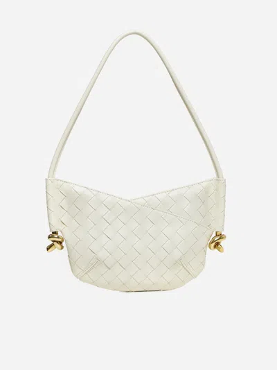 Bottega Veneta Solstice Intrecciato Leather Mini Bag In Sea Salt
