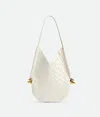 Bottega Veneta Solstice Small Intrecciato Lambskin Shoulder Bag In White