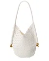Bottega Veneta Solstice Small Intrecciato Lambskin Shoulder Bag In White