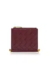 Bottega Veneta Solstice Small Intrecciato Leather Wallet In Burgundy