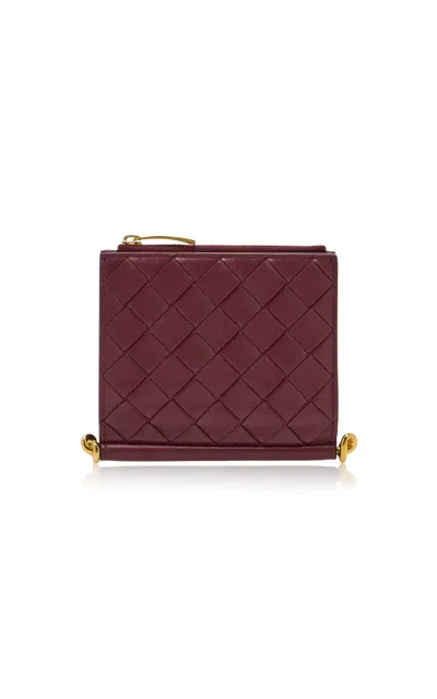 Bottega Veneta Solstice Small Intrecciato Leather Wallet In Burgundy