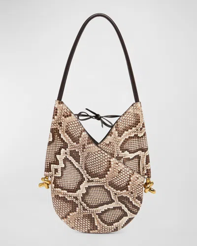 Bottega Veneta Solstice Small Python Shoulder Bag In Roccia