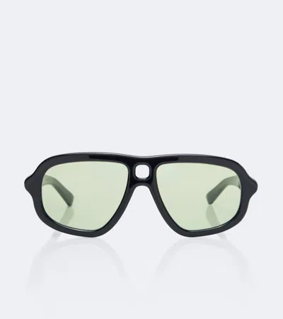 Bottega Veneta Sophia Ribbon Aviator Sunglasses In Black