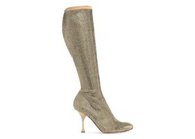 Pre-owned Bottega Veneta Sparkle Dot Embellished Boots (women's) Sneakers In Beige
