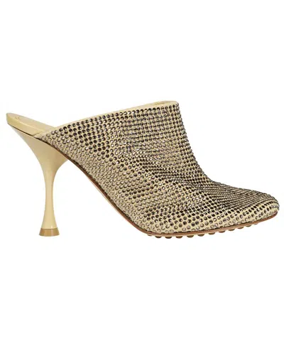 Bottega Veneta Sparkle Dot Sock Mules In Beige