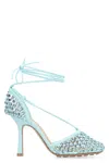 Bottega Veneta Rhinestone Embellished Mesh Sandals