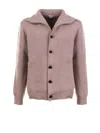 Bottega Veneta Compact Wool Cardigan In Pink