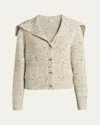 Bottega Veneta Ribbed Wool Cardigan With Knot Buttons In Neutral