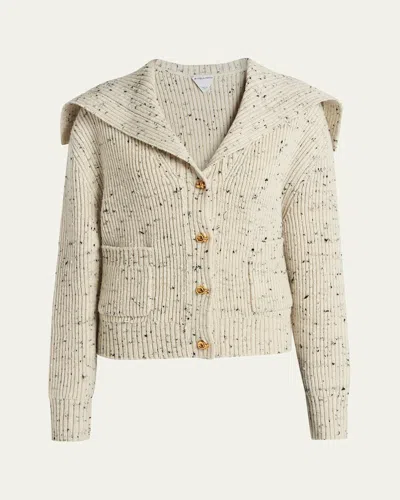 BOTTEGA VENETA SPECKLED RIB SAILOR-COLLAR CARDIGAN