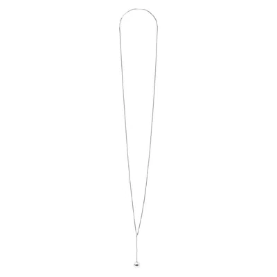 Bottega Veneta Sphere Pendant Box-chain Belt In ["silver Tone"]
