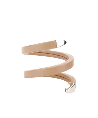 Bottega Veneta Spiralled Wrist Cuff In Yellow