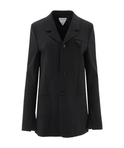 Bottega Veneta Split-cuff Single-breasted Blazer In Black