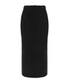 Bottega Veneta Gray Wool Tailored Maxi Skirt In Black
