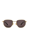 Bottega Veneta Split Sunglasses In Gold & Grey