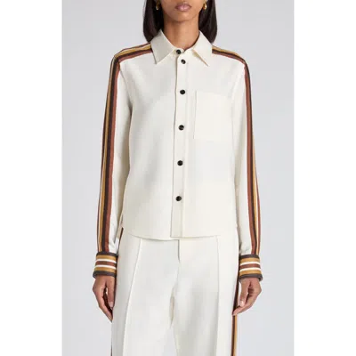 Bottega Veneta Sport Stripe Button-up Shirt In White