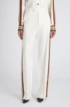 Bottega Veneta Sport Stripe Straight Leg Trousers In White