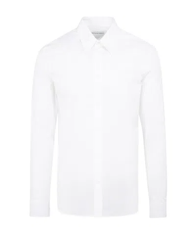 Bottega Veneta Spread Collar Button-up Shirt In White
