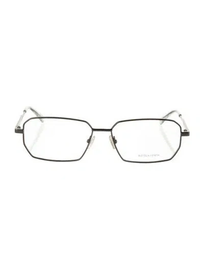 Pre-owned Bottega Veneta Square Eyeglasses In Black/metallic