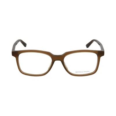 Pre-owned Bottega Veneta Square-frame Acetate Optical Frames 'brown Transparent' | Men's Size Onesize