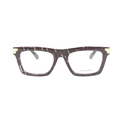 Pre-owned Bottega Veneta Square-frame Acetate Optical Frames 'burgundy Transparent' | Red | Men's Size Onesize
