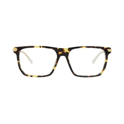 Pre-owned Bottega Veneta Square-frame Acetate Optical Frames 'havana Gold Transparent' | Multi-color | Men's S