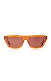 Bottega Veneta Square-frame Acetate Sunglasses In Orange