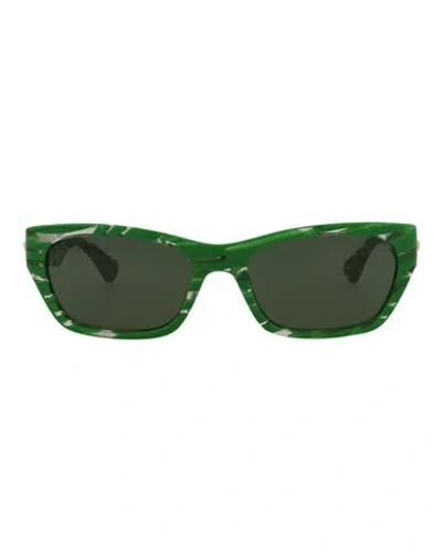 Bottega Veneta Square-frame Acetate Sunglasses Sunglasses Multicolored Size 55 Acetate In Green