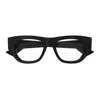 Bottega Veneta Square Frame Glasses In 001 Black Crystal Transpa