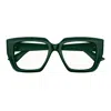 Bottega Veneta Square Frame Glasses In 006 Green Green Transpare
