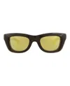 Bottega Veneta Two-tone Rectangle-frame Sunglasses In Black