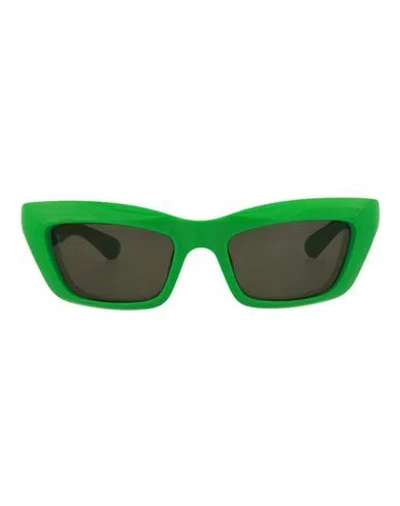 Bottega Veneta Square-frame Injection Sunglasses Sunglasses Green Size 51 Plastic Material