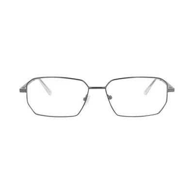 Pre-owned Bottega Veneta Square-frame Metal Optical Frames 'ruthenium Transparent' | Multi-color | Men's Size