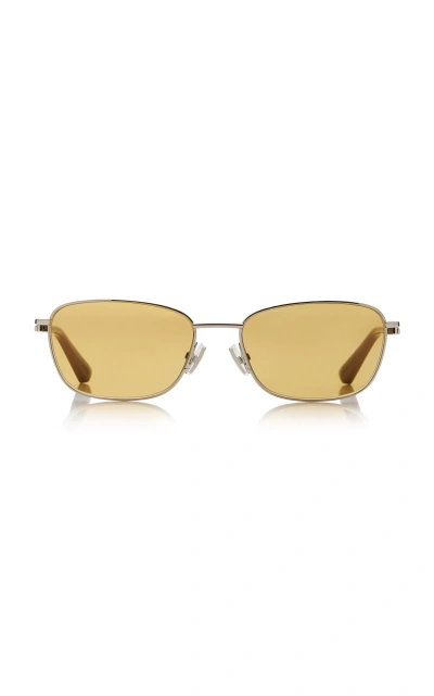 Bottega Veneta Square-frame Metal Sunglasses In Brown