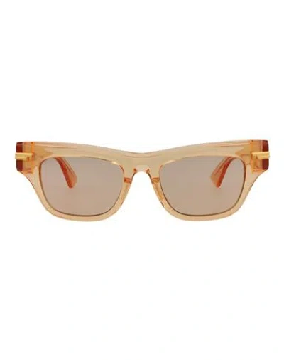 Bottega Veneta Square-frame Recycled Acetate Sunglasses Woman Sunglasses Orange Size 51 Acetate In Neutral